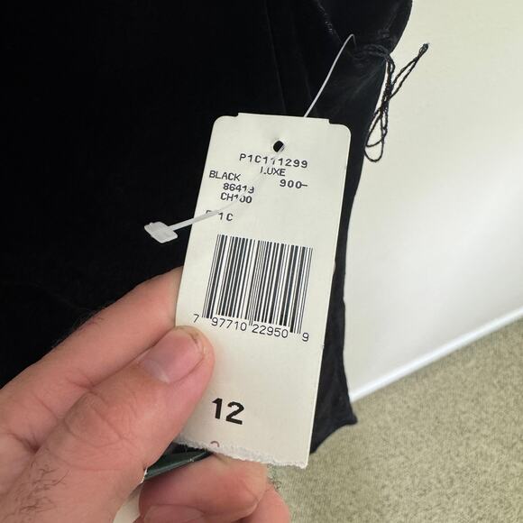 Lauren Ralph Lauren Velvet Silk Cocktail Midi Dress US Women's 12 - Picture 5 of 8